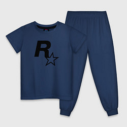 Пижама хлопковая детская ROCKSTAR GAMES, цвет: тёмно-синий