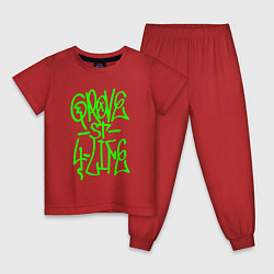 Пижама хлопковая детская GROVE STREET 4 LIFE, цвет: красный