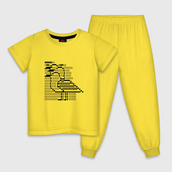 Пижама хлопковая детская Гусь гидра, цвет: желтый