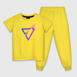 Пижама хлопковая детская Liquid Triangle, цвет: желтый