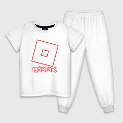 Пижама хлопковая детская ROBLOX, цвет: белый
