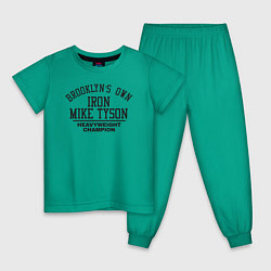 Пижама хлопковая детская Iron Mike Tyson цвета зеленый — фото 1