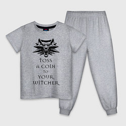 Пижама хлопковая детская Toss a coin to your witcher, цвет: меланж