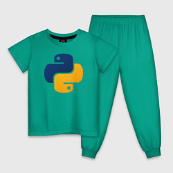 Пижама хлопковая детская Python, цвет: зеленый