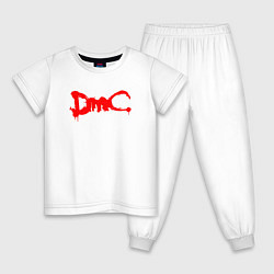 Пижама хлопковая детская DMC НА СПИНЕ, цвет: белый