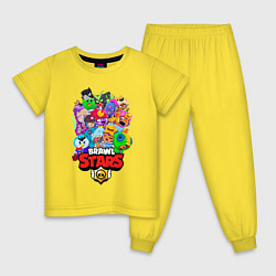 Пижама хлопковая детская BRAWL STARS, цвет: желтый