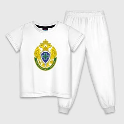 Пижама хлопковая детская Пограничная служба, цвет: белый