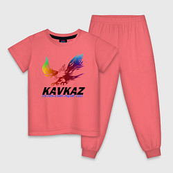 Пижама хлопковая детская Кавказ, цвет: коралловый