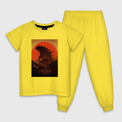 Детская пижама Godzilla and red sun
