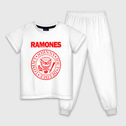 Пижама хлопковая детская RAMONES, цвет: белый