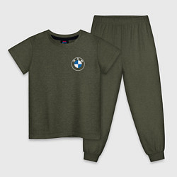 Пижама хлопковая детская BMW LOGO 2020, цвет: меланж-хаки