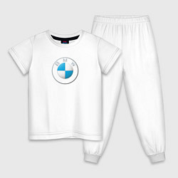 Пижама хлопковая детская BMW LOGO 2020, цвет: белый