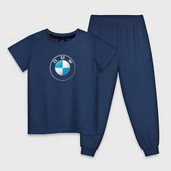 Пижама хлопковая детская BMW LOGO 2020 цвета тёмно-синий — фото 1