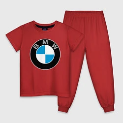 Пижама хлопковая детская BMW, цвет: красный