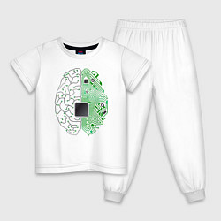 Пижама хлопковая детская Программист, цвет: белый