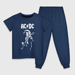 Пижама хлопковая детская ACDC, цвет: тёмно-синий