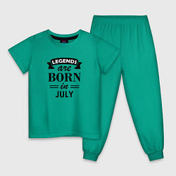 Пижама хлопковая детская Legends are born in july, цвет: зеленый