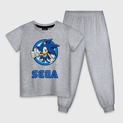 Пижама хлопковая детская SONIC SEGA, цвет: меланж