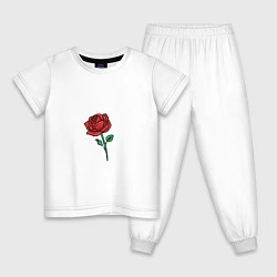 Пижама хлопковая детская PAYTON MOORMEIER Роза, цвет: белый