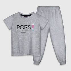 Пижама хлопковая детская POPS, цвет: меланж
