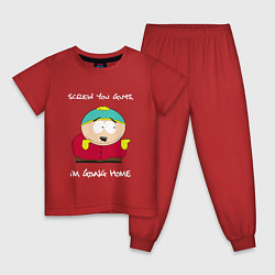 Пижама хлопковая детская ЮЖНЫЙ ПАРК, цвет: красный