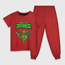 Пижама хлопковая детская Черепашки-ниндзя, цвет: красный