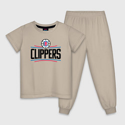 Пижама хлопковая детская Los Angeles Clippers 1, цвет: миндальный
