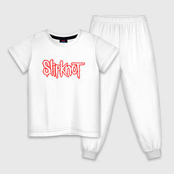 Пижама хлопковая детская SLIPKNOT, цвет: белый