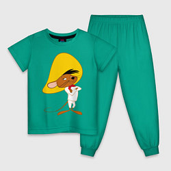 Пижама хлопковая детская Спиди Гонзалес, цвет: зеленый