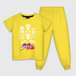 Пижама хлопковая детская JOJOS BIZARRE ADVENTURE, цвет: желтый