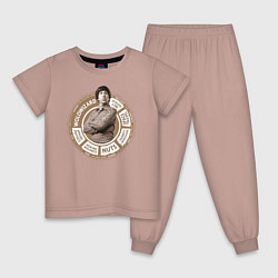 Пижама хлопковая детская Howard Wolowitz, цвет: пыльно-розовый