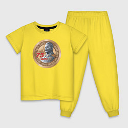 Пижама хлопковая детская 75 лет победы, цвет: желтый