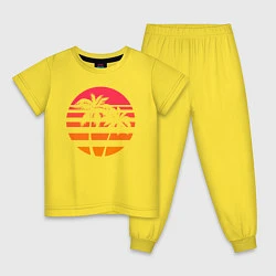 Пижама хлопковая детская Пальма, цвет: желтый