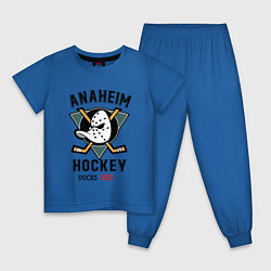 Пижама хлопковая детская ANAHEIM DUCKS, цвет: синий