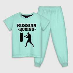 Пижама хлопковая детская Russian Boxing, цвет: мятный