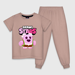 Пижама хлопковая детская Sakura Spike Brawl Stars, цвет: пыльно-розовый
