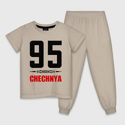 Пижама хлопковая детская 95 Chechnya, цвет: миндальный