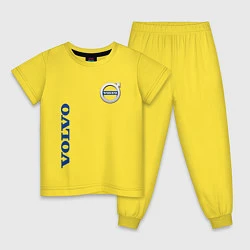 Пижама хлопковая детская VOLVO, цвет: желтый