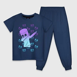 Пижама хлопковая детская Fortnite,Marshmello, цвет: тёмно-синий