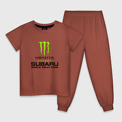 Пижама хлопковая детская MONSTER ENERGY Z, цвет: кирпичный
