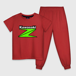 Пижама хлопковая детская KAWASAKI Z, цвет: красный