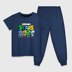 Пижама хлопковая детская Brawl Stars Leon Quattro, цвет: тёмно-синий