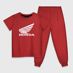 Пижама хлопковая детская HONDA, цвет: красный