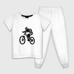 Пижама хлопковая детская Велоспорт Z, цвет: белый