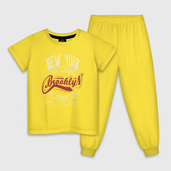 Пижама хлопковая детская Городские легенды Нью-Йорка, цвет: желтый