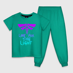 Пижама хлопковая детская ЦИКАДЫ LOOK FOR THE LIGHT, цвет: зеленый
