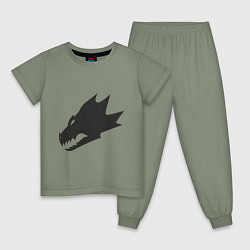 Пижама хлопковая детская Саламандры (Salamanders), цвет: авокадо