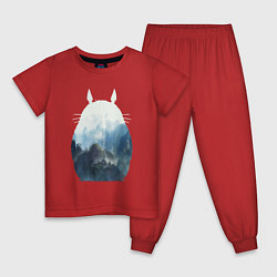 Пижама хлопковая детская Тоторо, цвет: красный