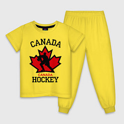 Пижама хлопковая детская Canada Hockey, цвет: желтый