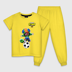 Пижама хлопковая детская Brawl STARS футбол, цвет: желтый